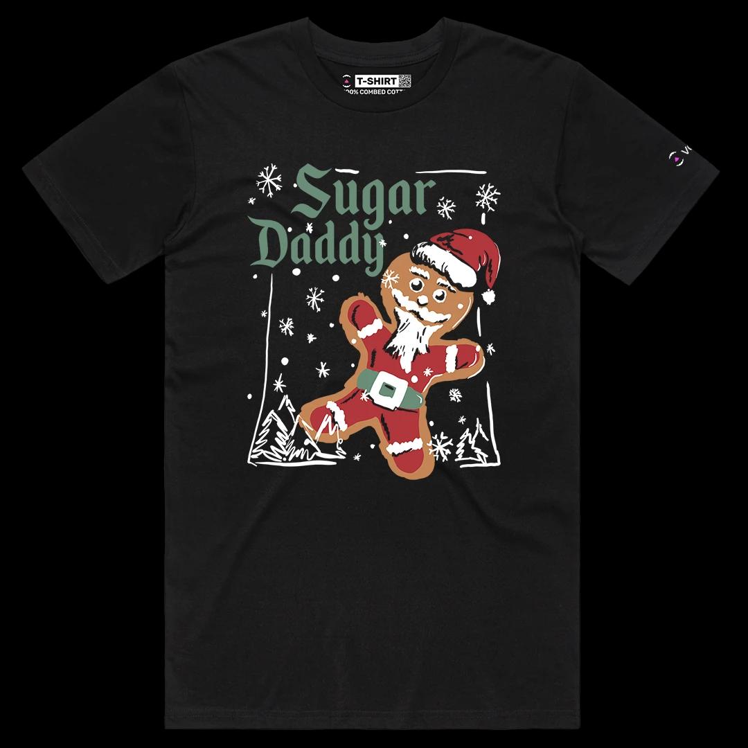 VOICEART Black Male Regular Sugar Daddy Cookie Funny Graphic Memes and Jokes Tee Combed Cotton Short Sleeve T-Shirt