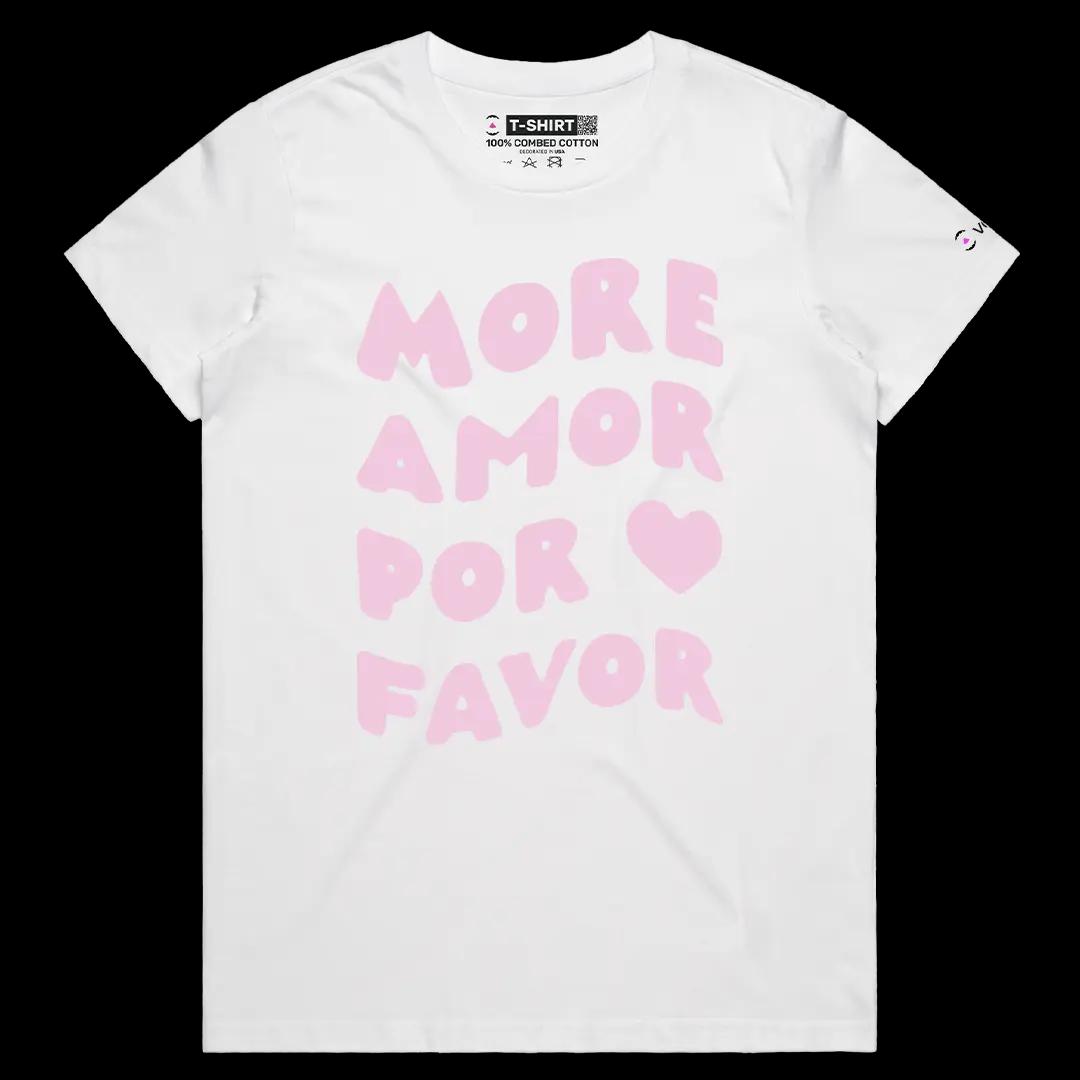 VOICEART White Female Regular More Love and Kindness Lifestyle T-Shirt Premium and Motivational Healing and Empathy Tee