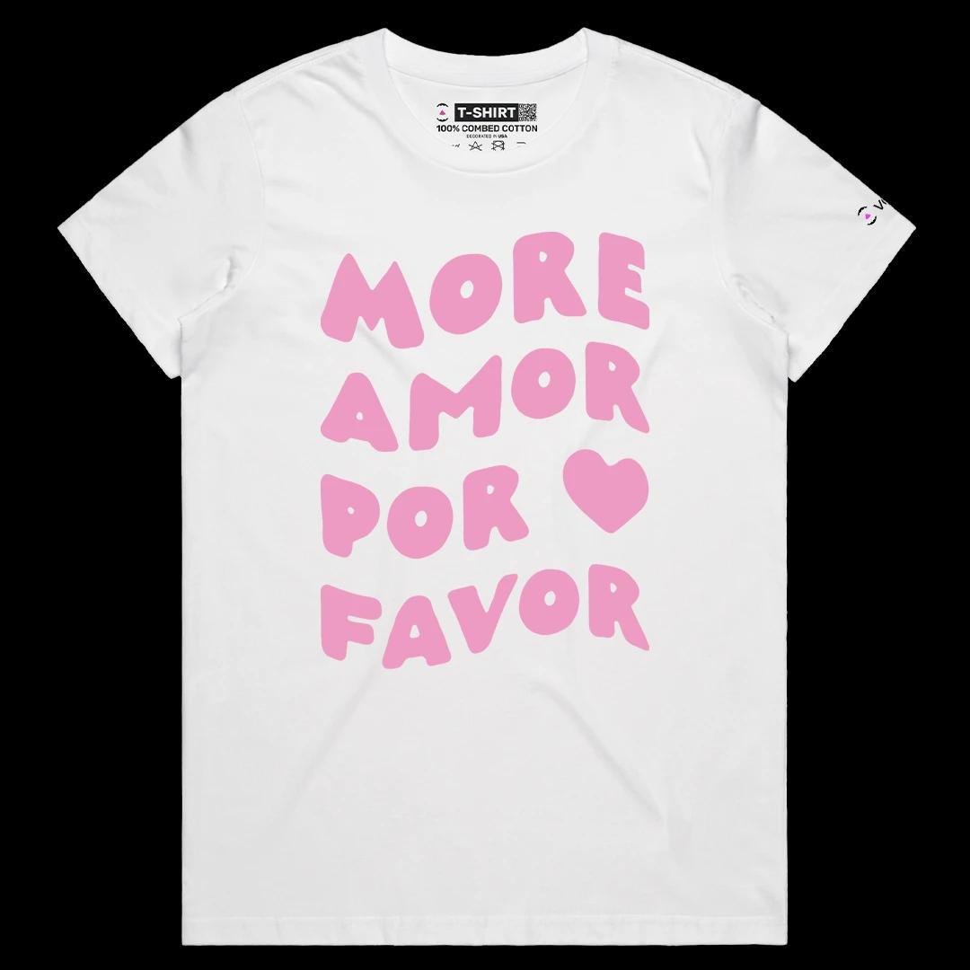 VOICEART White Female Regular More Love and Kindness Lifestyle T-Shirt Premium and Motivational Healing and Empathy Tee