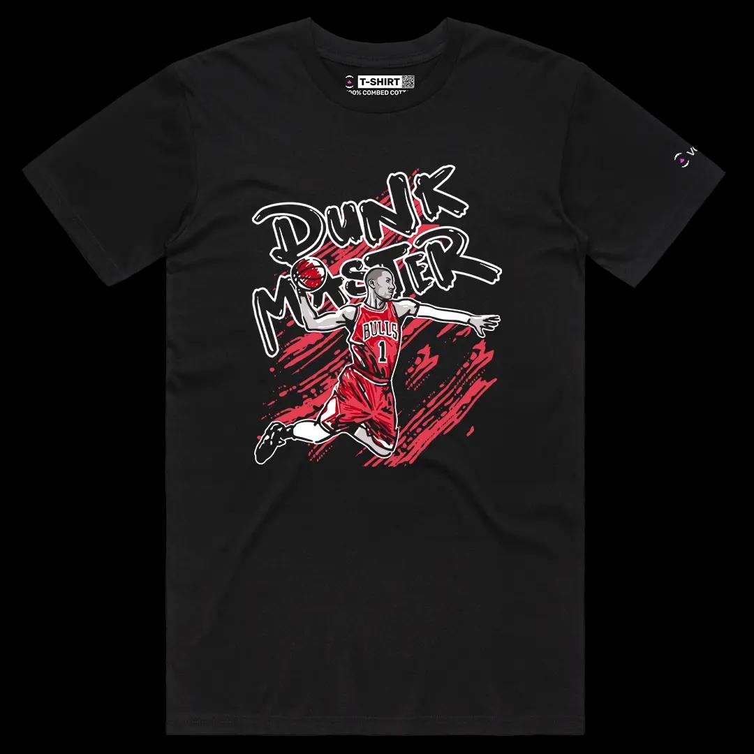 VOICEART Black Male Regular The Dunk Master Derrick Rose Sports shirt Premium Legend of The Game Tee for Basketball Fans