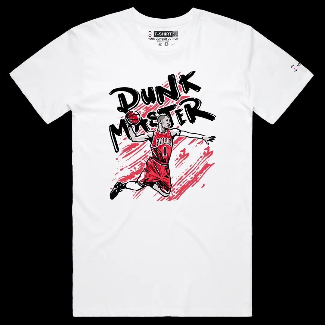 VOICEART White Male Regular The Dunk Master Derrick Rose Sports shirt Premium Legend of The Game Tee for Basketball Fans