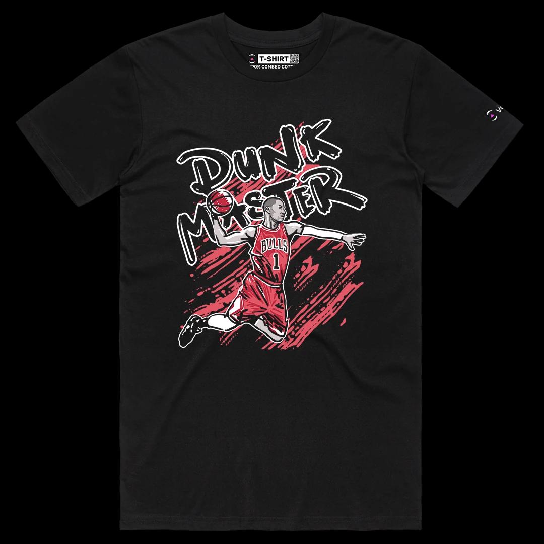 VOICEART Black Male Regular The Dunk Master Derrick Rose Sports shirt Premium Legend of The Game Tee for Basketball Fans