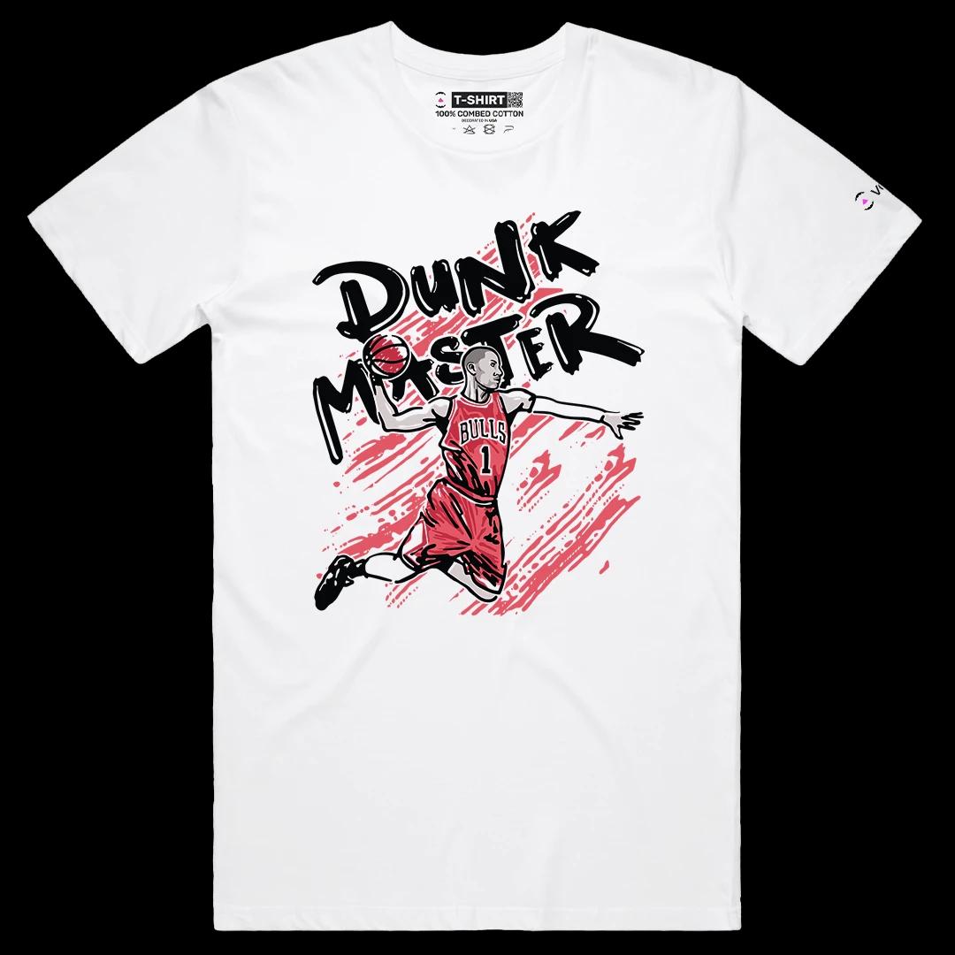 VOICEART White Male Regular The Dunk Master Derrick Rose Sports shirt Premium Legend of The Game Tee for Basketball Fans