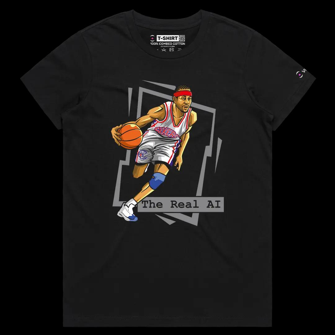 VOICEART Black Female Regular The Real AI Basketball Icon Sports Tee Premium Los Angeles Immortal Superstar Legacy Shirt