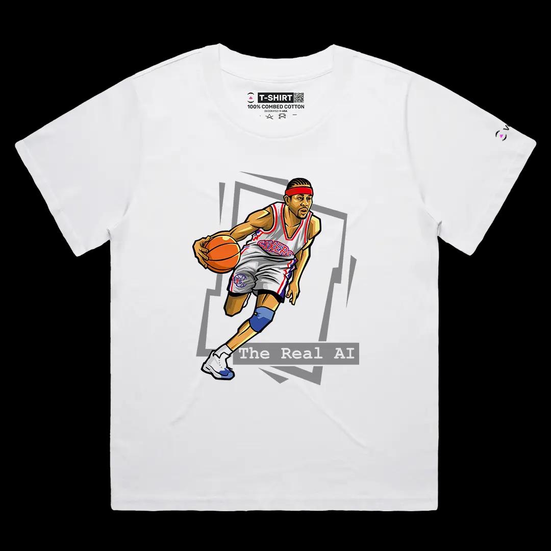 VOICEART White Female Loose The Real AI Basketball Icon Sports Tee Premium Los Angeles Immortal Superstar Legacy Shirt