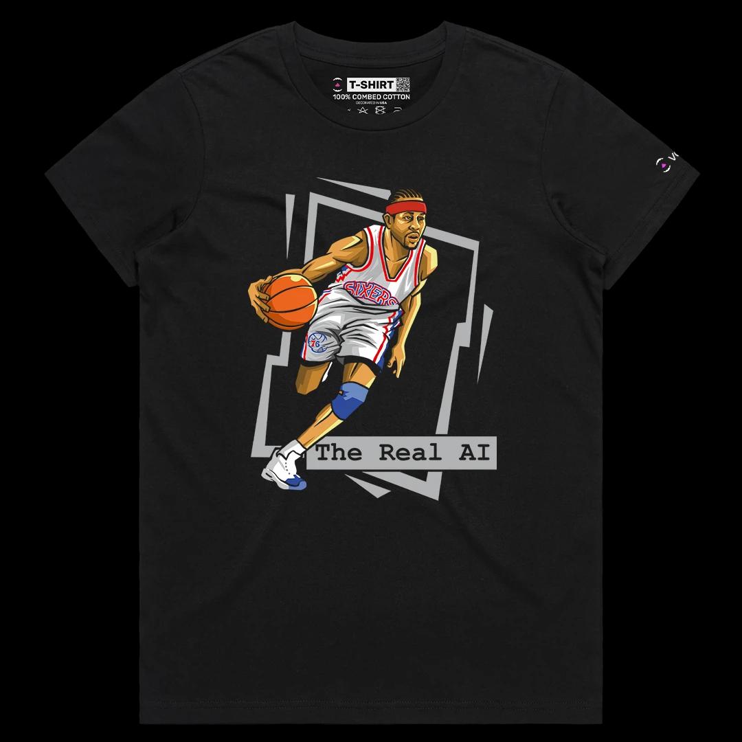 VOICEART Black Female Regular The Real AI Basketball Icon Sports Tee Premium Los Angeles Immortal Superstar Legacy Shirt