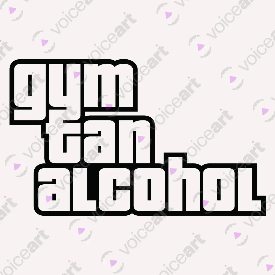 VOICEART White Watermark Gym Tan Alcohol Funny Graphic Meme Tee Short Sleeve Combed Cotton T-Shirt for Men and Women GTA