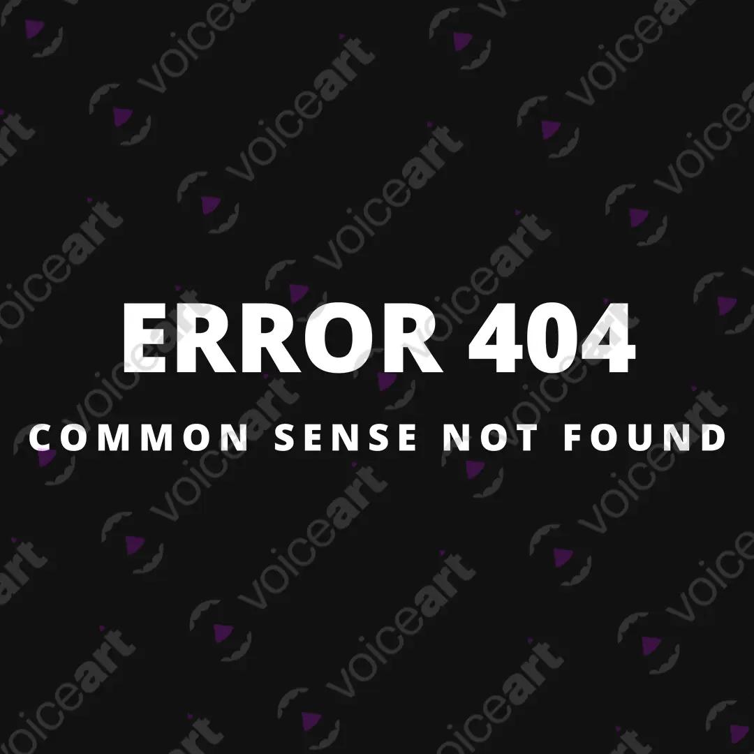 VOICEART Black Watermark Error 404 Common Sense Not Found Meme Tee with Sarcastic Joke Short Sleeve Cotton T-Shirt
