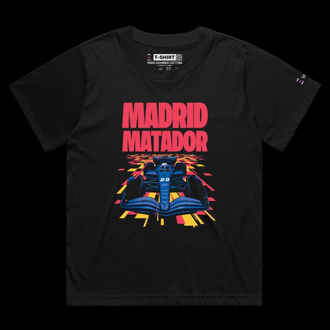 VOICEART Black Female Loose Carlos Sainz Madrid Matador Sports Graphic Tee Formula Racing Fans T-Shirt for Men and Women v1