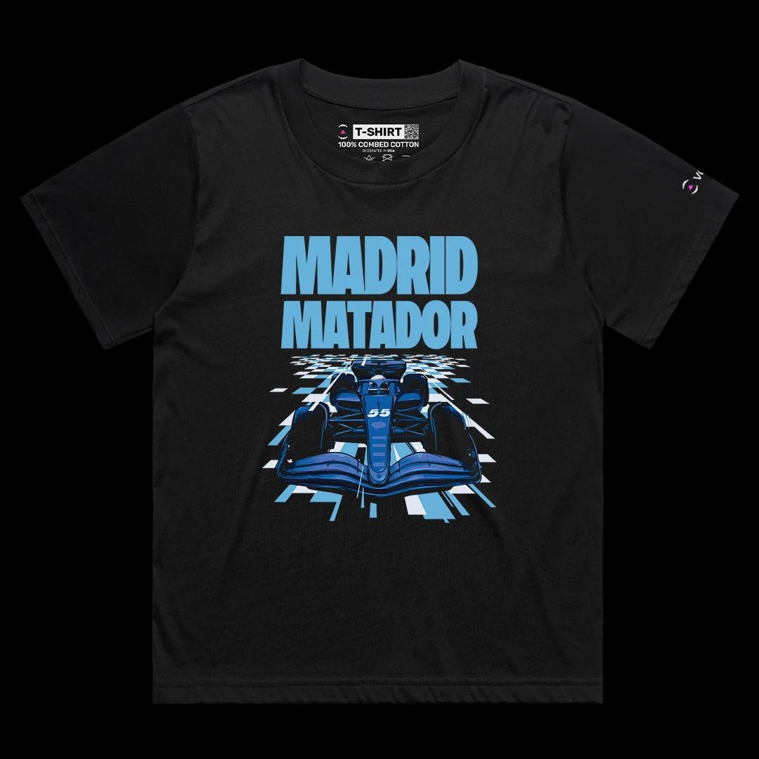 VOICEART Black Female Loose Carlos Sainz Madrid Matador Sports Graphic Tee Formula Racing Fans T-Shirt for Men and Women v2