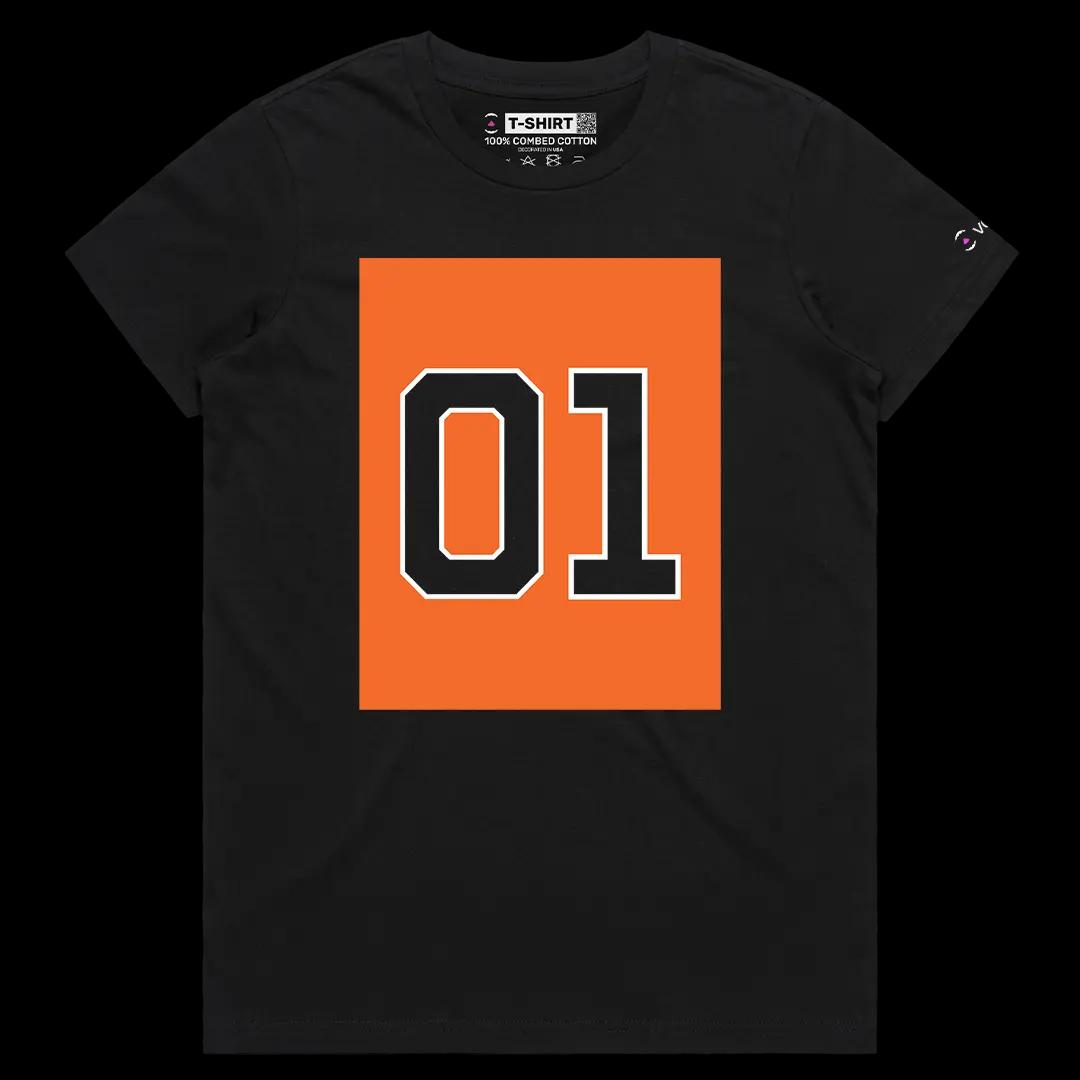VOICEART Black Female Regular General Lee Dodge Charger 01 Tee for TV Show Fans Short Cotton T-Shirt for Men and Women