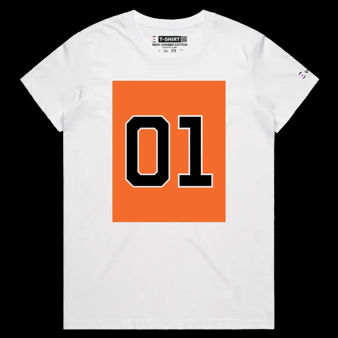 VOICEART White Female Regular General Lee Dodge Charger 01 Tee for TV Show Fans Short Cotton T-Shirt for Men and Women