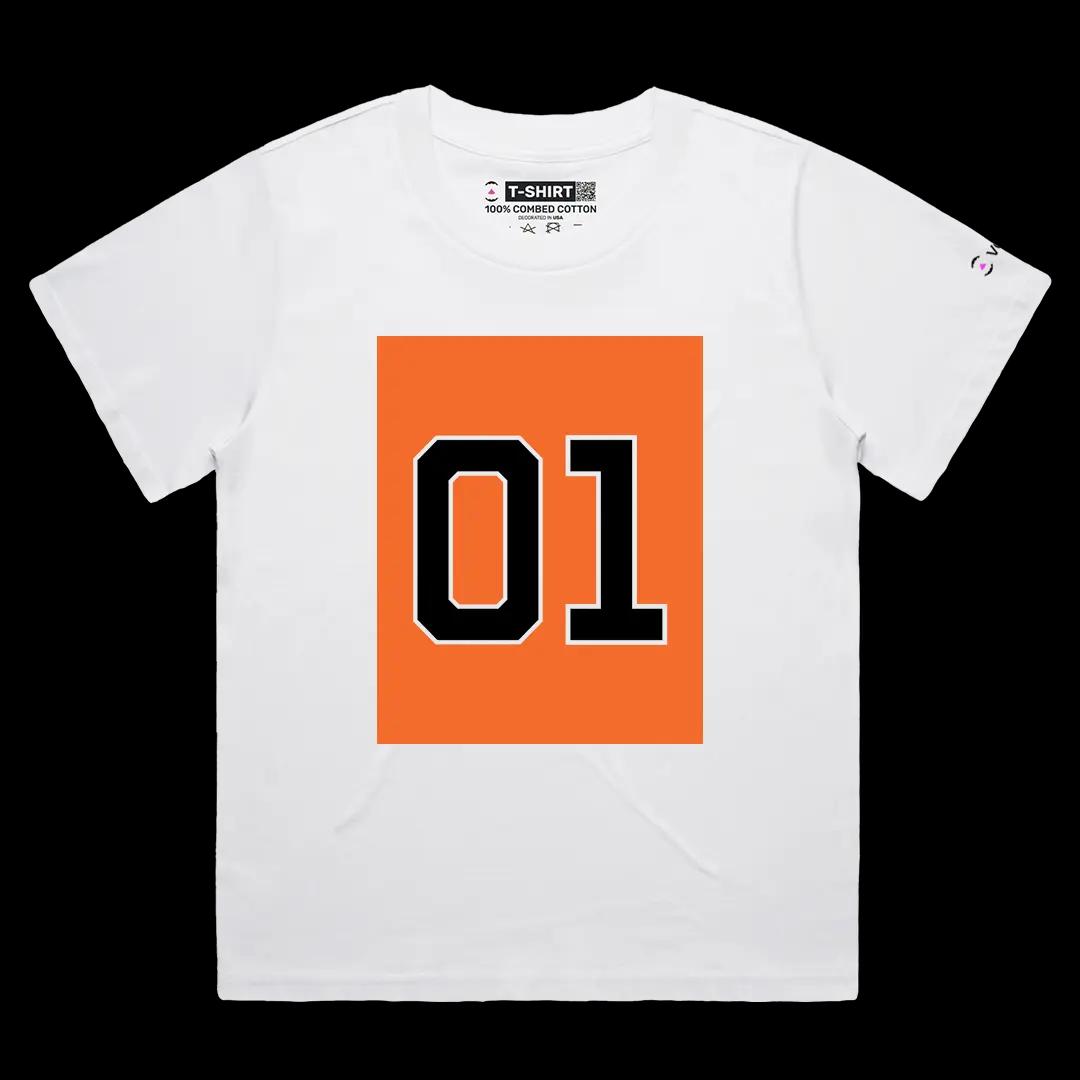 VOICEART White Female Loose General Lee Dodge Charger 01 Tee for TV Show Fans Short Cotton T-Shirt for Men and Women