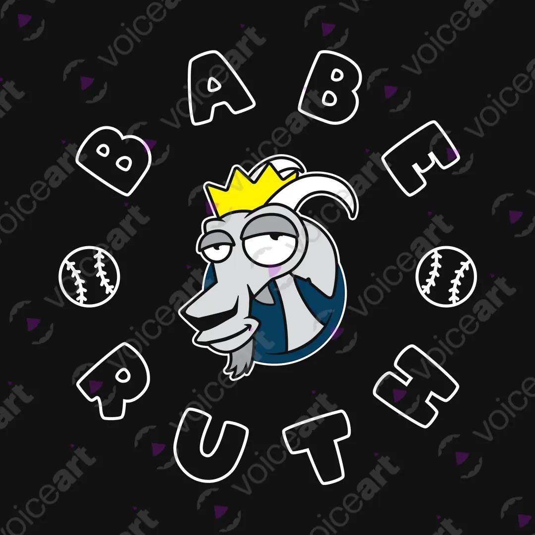 VOICEART Black Watermark Babe Ruth The Goat Sports Tee for Baseball Short Sleeve Combed Cotton TShirt for Men and Women