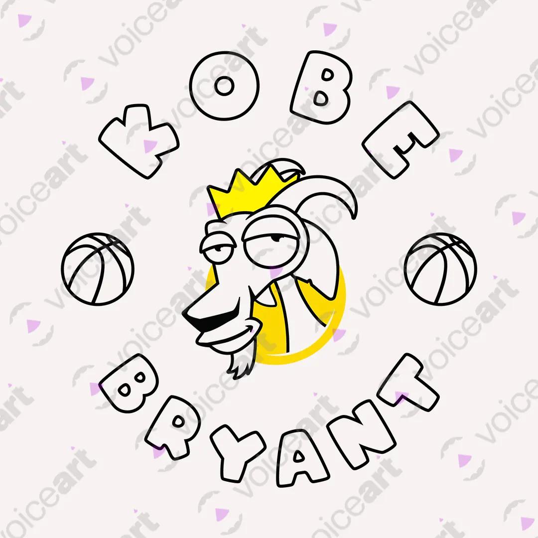 VOICEART White Watermark Kobe Bryant The Goat Sports Tee for Basketball Short Sleeve Cotton T-Shirt for Men and Women