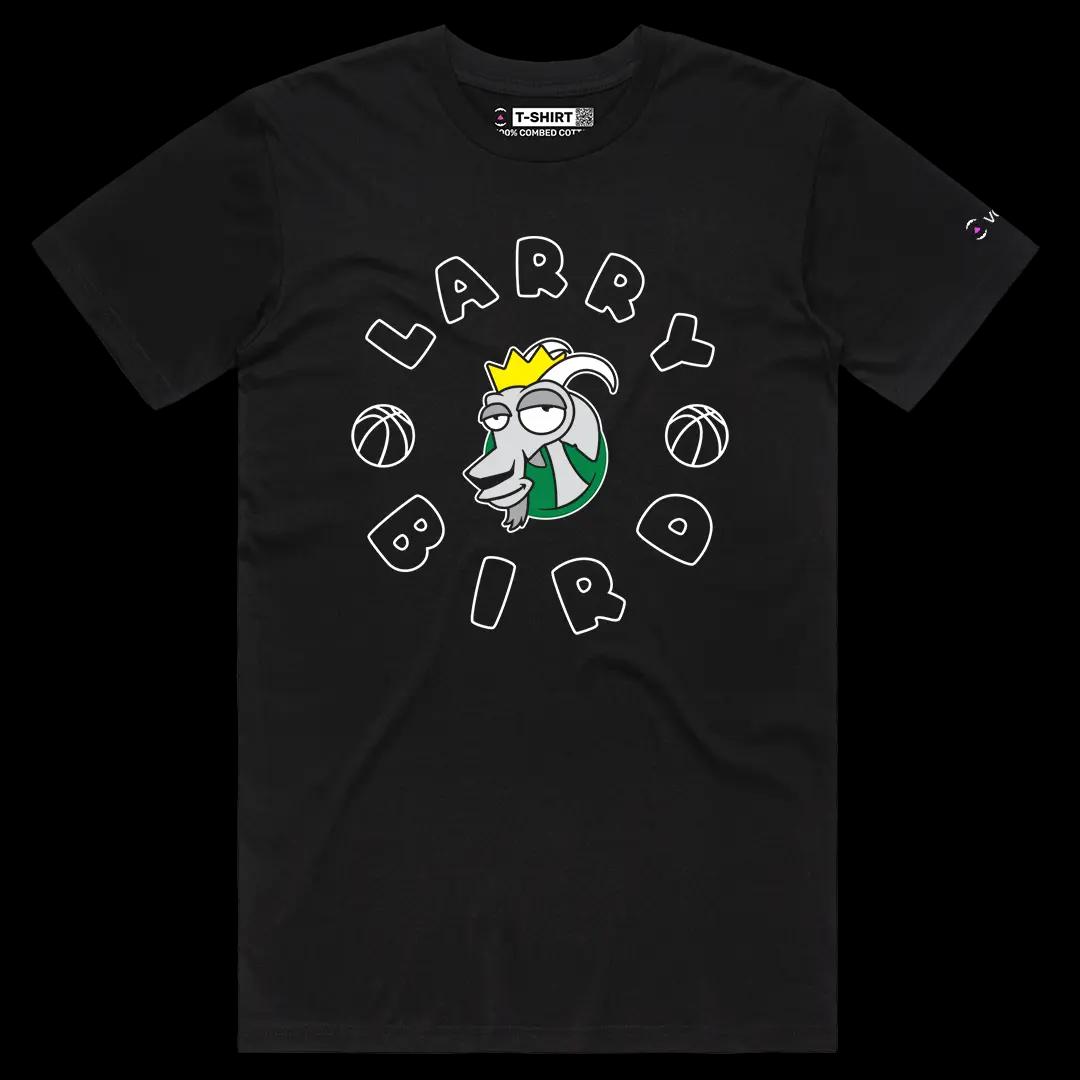 VOICEART Black Male Regular Larry Bird The GOAT Series Sports Tee Basketball Fans Short Sleeve Cotton T-Shirt Men Women