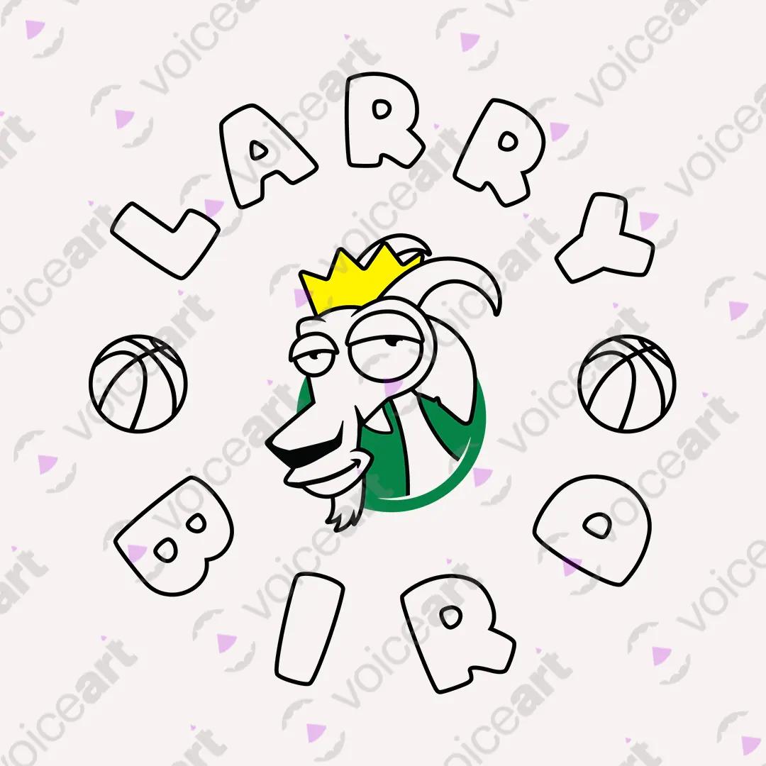 VOICEART White Watermark Larry Bird The GOAT Series Sports Tee Basketball Fans Short Sleeve Cotton T-Shirt Men Women