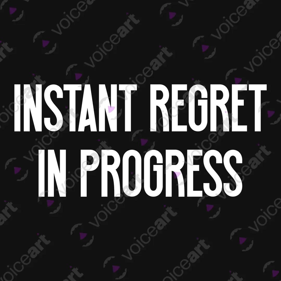 VOICEART Black Watermark Instant Regret In Progress Funny Graphic Meme Tee Sarcastic Joke T-Shirt for Men and Women