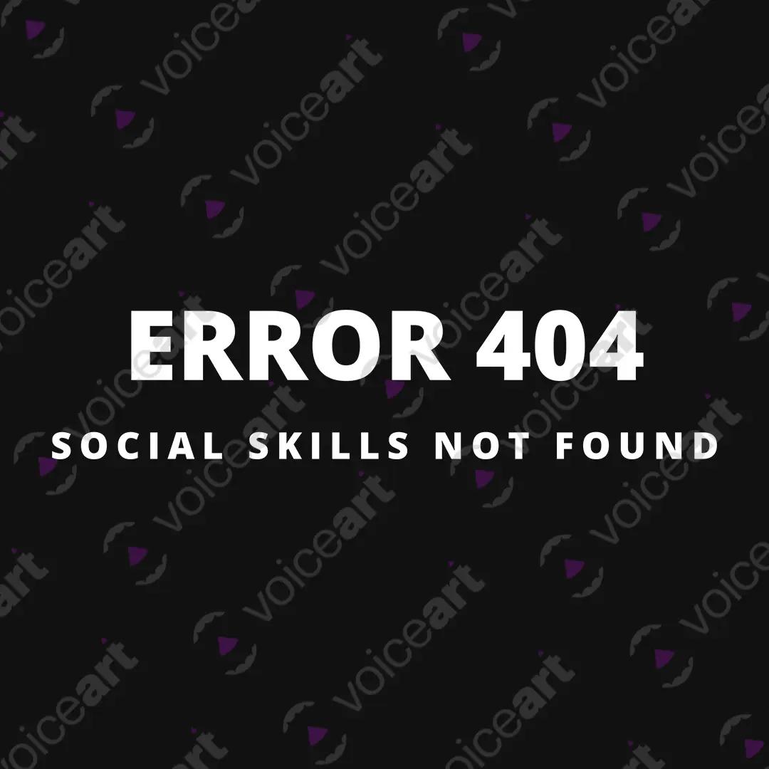 VOICEART Black Watermark 404 Social Skills Not Found Funny Meme Tee with Sarcastic Joke Cotton TShirt for Men and Women