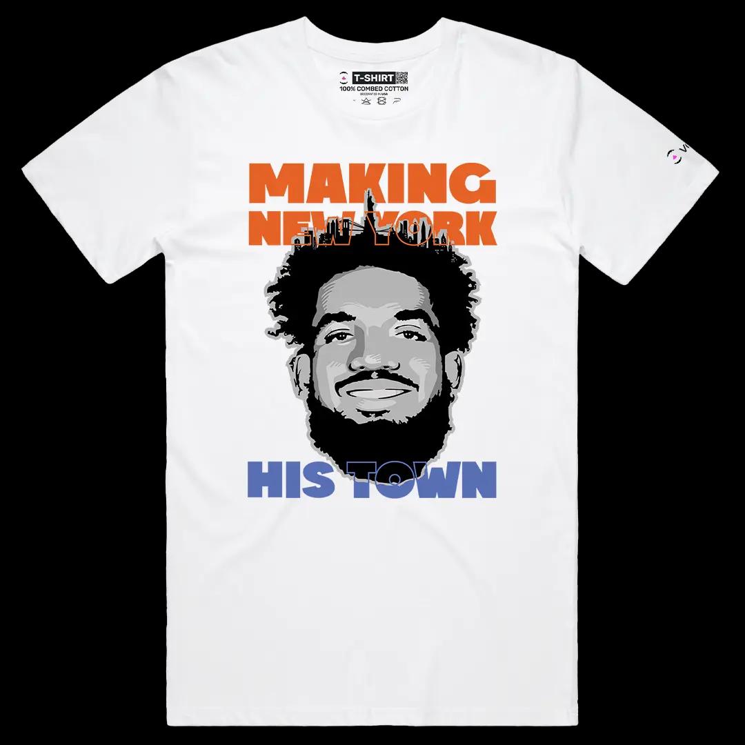 VOICEART White Male Regular Karl Anthony Towns Sports Tee for NY Knicks And Basketball Fans Short Sleeve Cotton T-Shirt