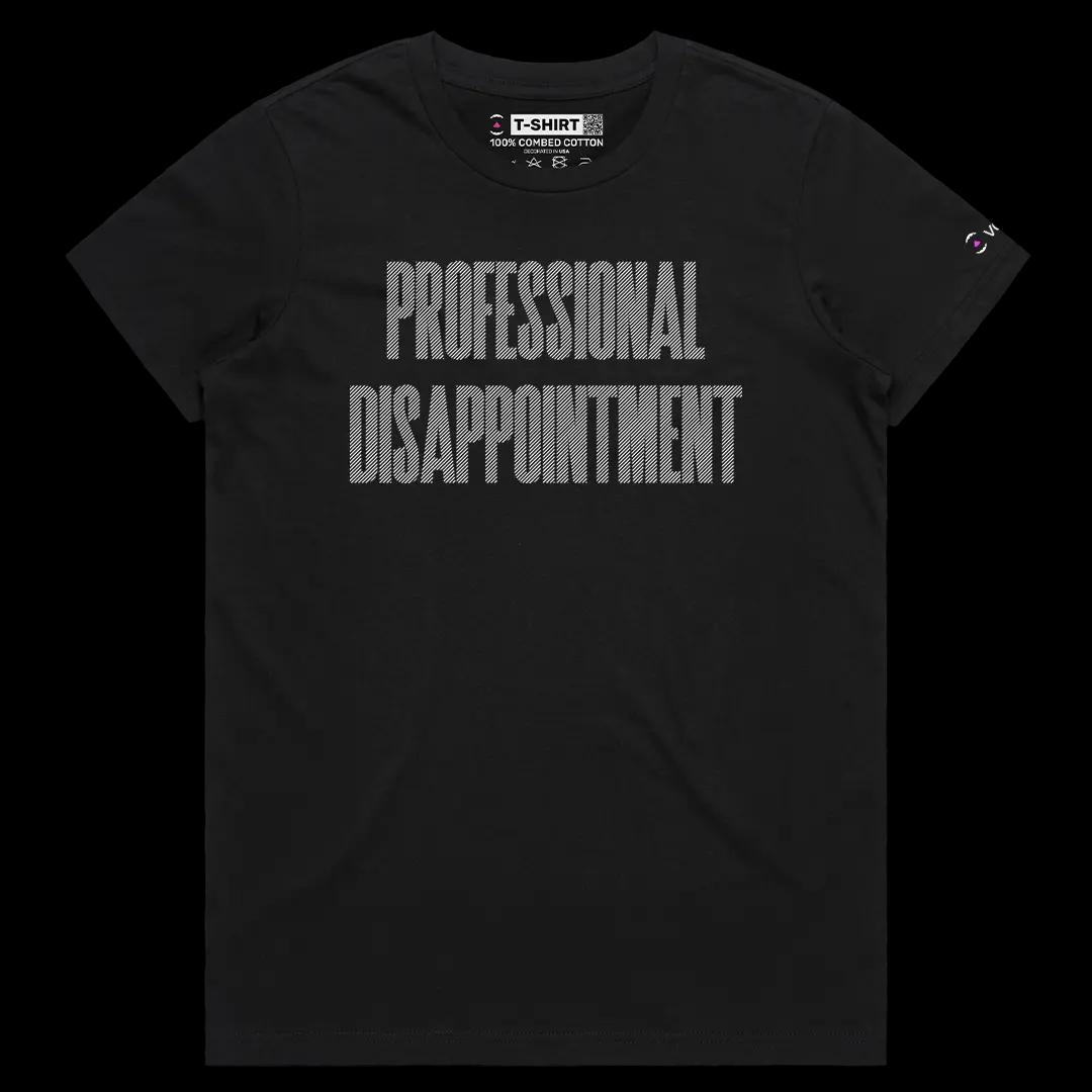 VOICEART Black Female Regular Professional Disappointment Funny Graphic Meme Tee Sarcastic Joke Short Sleeve Cotton T-Shirt