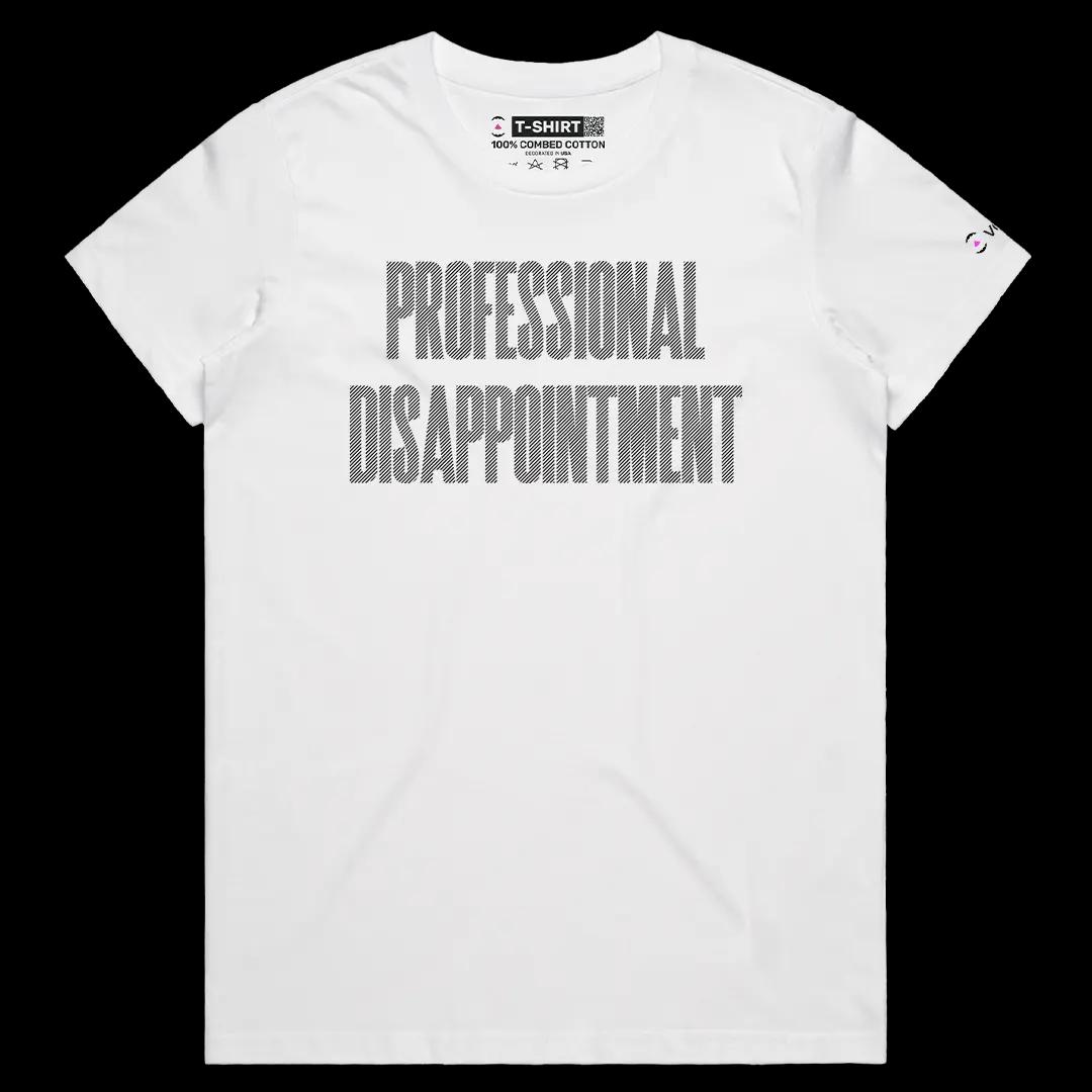 VOICEART White Female Regular Professional Disappointment Funny Graphic Meme Tee Sarcastic Joke Short Sleeve Cotton T-Shirt