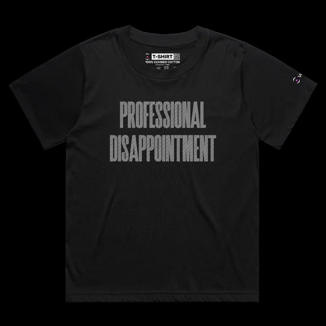 VOICEART Black Female Loose Professional Disappointment Funny Graphic Meme Tee Sarcastic Joke Short Sleeve Cotton T-Shirt