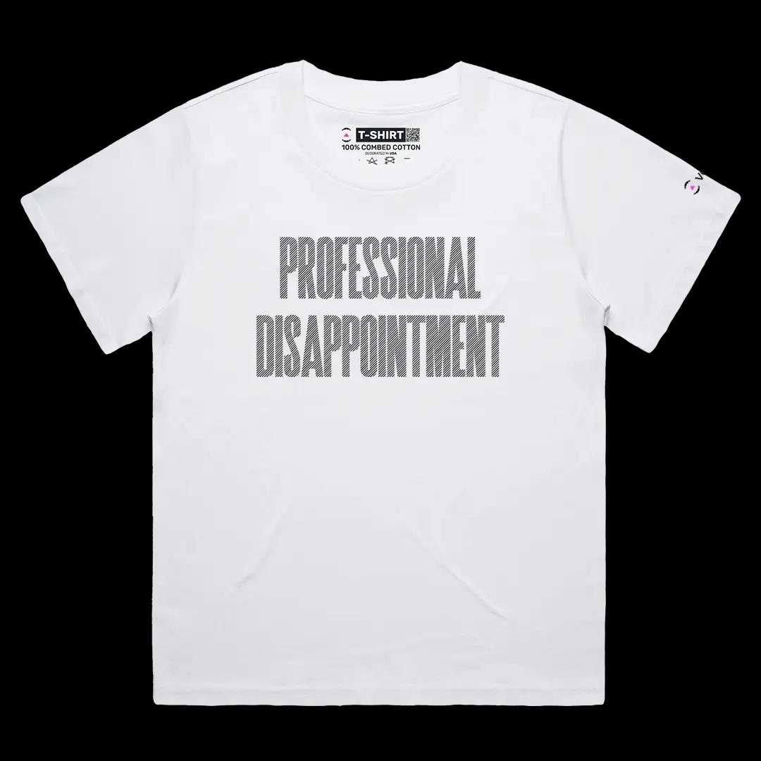 VOICEART White Female Loose Professional Disappointment Funny Graphic Meme Tee Sarcastic Joke Short Sleeve Cotton T-Shirt