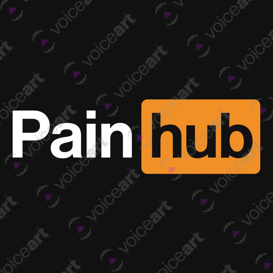 VOICEART Black Watermark Pain Hub Funny Graphic Tee Sarcastic Joke Short Sleeve Combed Cotton T-Shirt for Men and Women