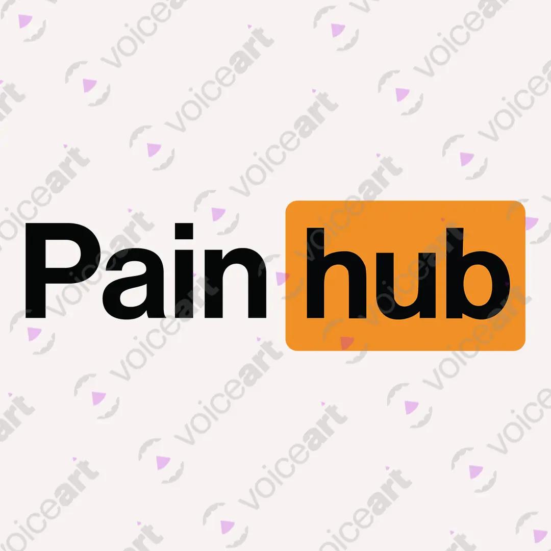 VOICEART White Watermark Pain Hub Funny Graphic Tee Sarcastic Joke Short Sleeve Combed Cotton T-Shirt for Men and Women