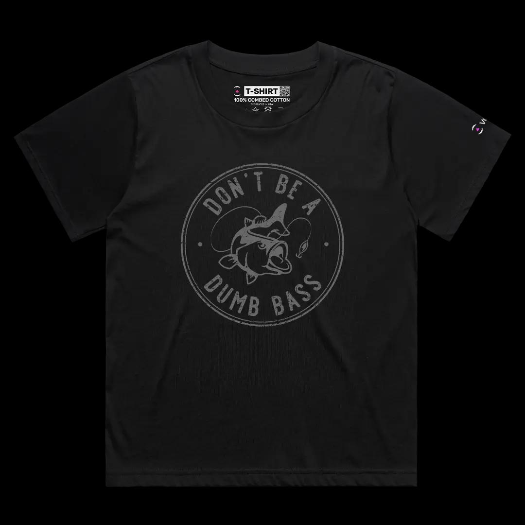 VOICEART Black Female Loose Do Not Be a Dumb Bass Funny Graphic Tee Sarcastic Joke Short Cotton T-Shirt for Men and Women