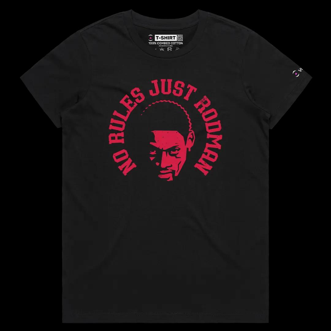 VOICEART Black Female Regular Dennis Rodman The Worm Sports Graphic T-Shirt Legend of The Game Tee for Basketball Fans
