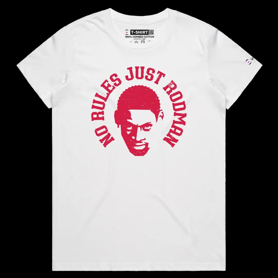 VOICEART White Female Regular Dennis Rodman The Worm Sports Graphic T-Shirt Legend of The Game Tee for Basketball Fans