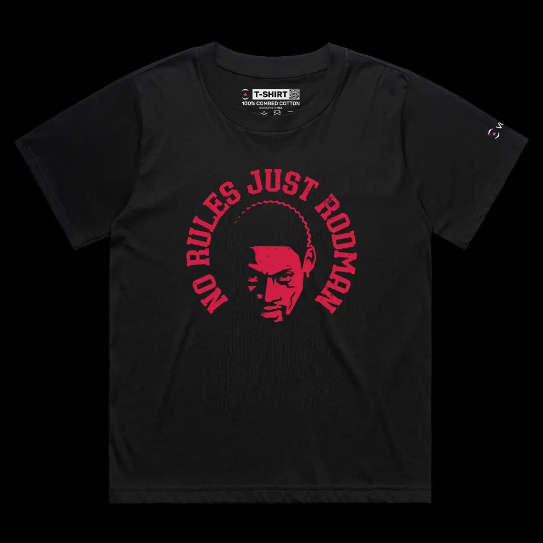 VOICEART Black Female Loose Dennis Rodman The Worm Sports Graphic T-Shirt Legend of The Game Tee for Basketball Fans