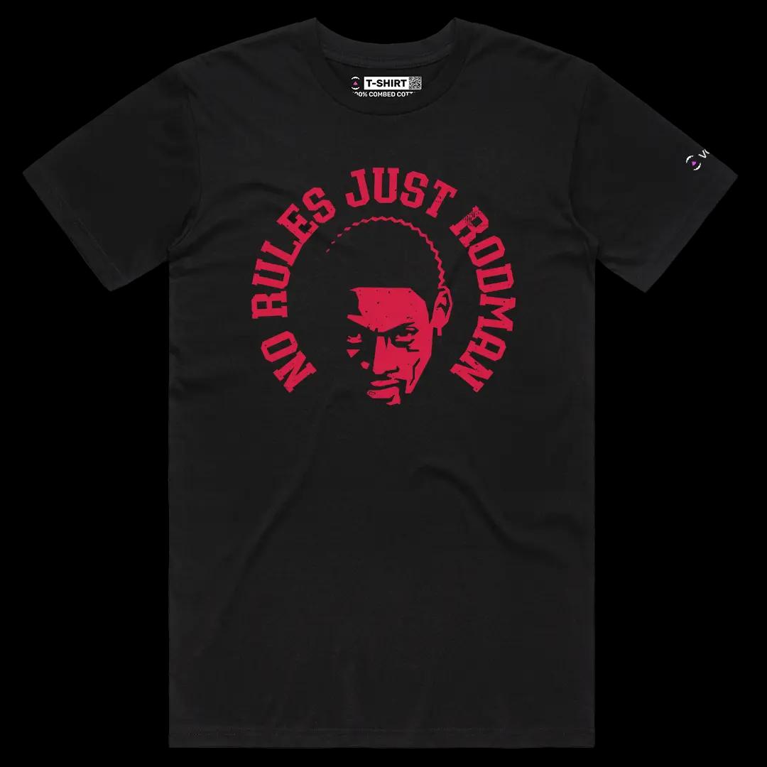 VOICEART Black Male Regular Dennis Rodman The Worm Sports Graphic T-Shirt Legend of The Game Tee for Basketball Fans