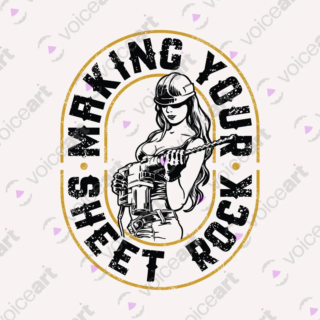 VOICEART White Watermark Making Your Sheet Rock Funny Graphic Tee with Adult Humour Short Sleeve Cotton T-Shirt v1