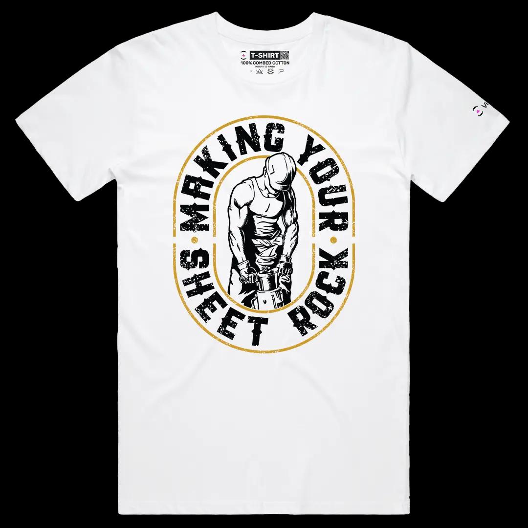 VOICEART White Male Regular Making Your Sheet Rock Funny Graphic Tee with Adult Humour Short Sleeve Cotton T-Shirt v2