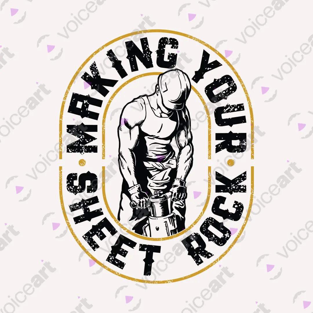 VOICEART White Watermark Making Your Sheet Rock Funny Graphic Tee with Adult Humour Short Sleeve Cotton T-Shirt v2