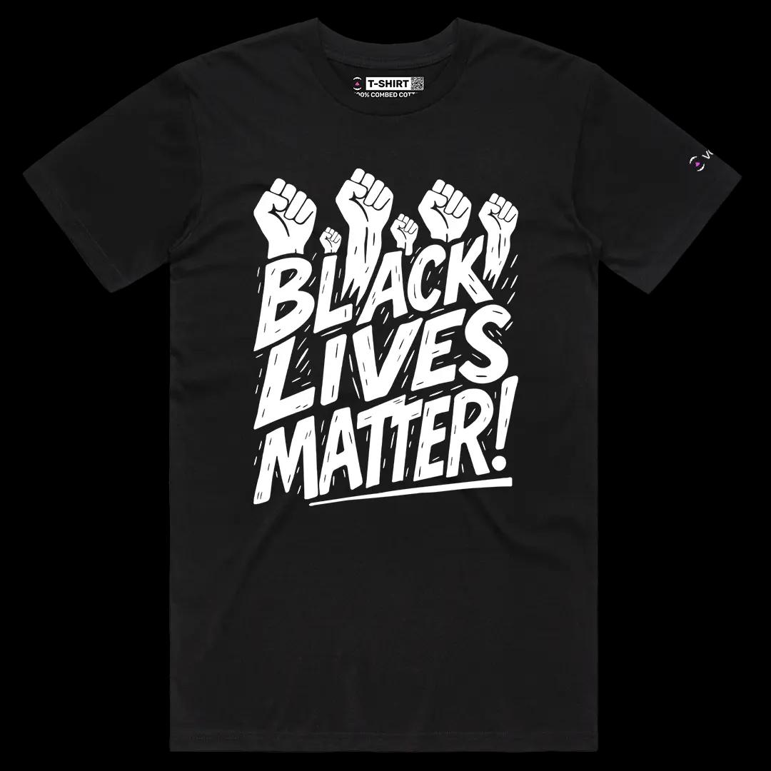 VOICEART Black Male Regular Black Lives Matter BLM Equality & Anti-Racism Tee Short Cotton T-Shirt for Men and Women