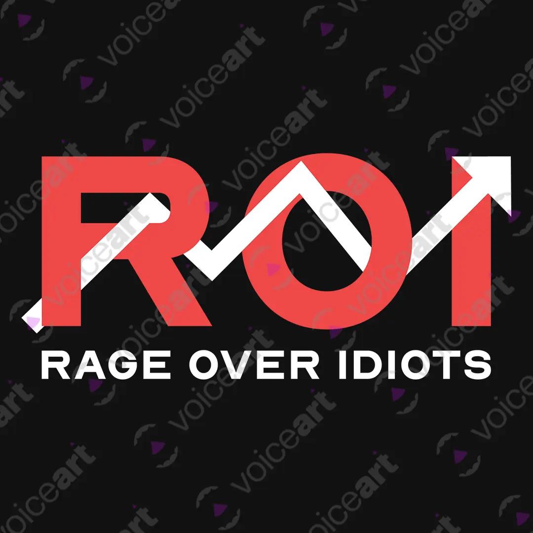 VOICEART Black Watermark ROI Rage Over Idiots Funny Graphic Meme Tee with Sarcastic Joke Short Sleeve Cotton T-Shirt