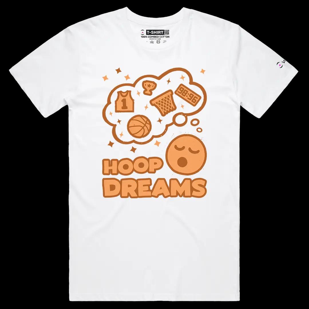 VOICEART White Male Regular Hoop Dreams Sports Graphic Tee for Basketball Fans Short Sleeve Cotton Shirt for Men and Women