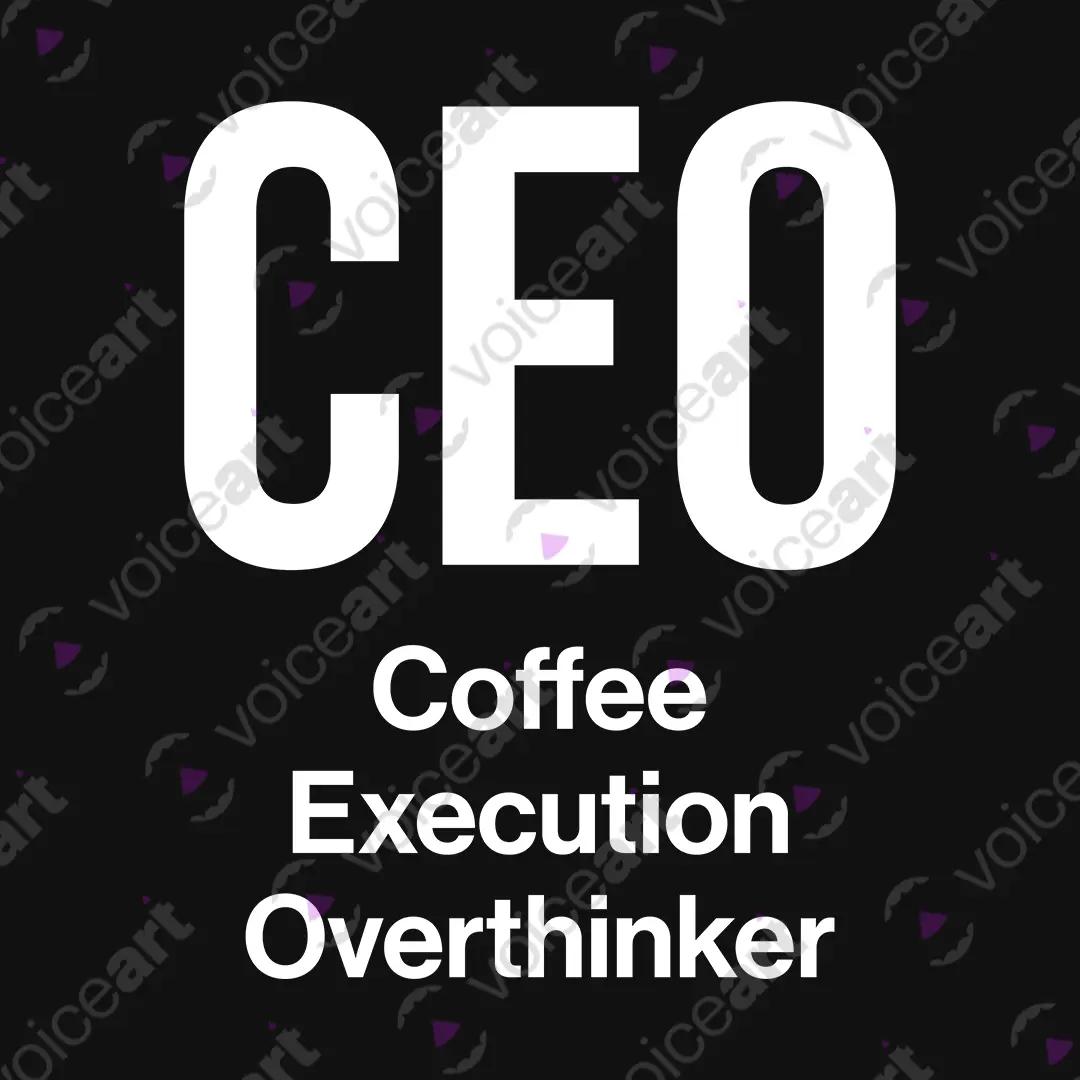 VOICEART Black Watermark CEO Coffee Execution Overthinker Funny Graphic Tee Short Sleeve T-Shirt for Men and Women