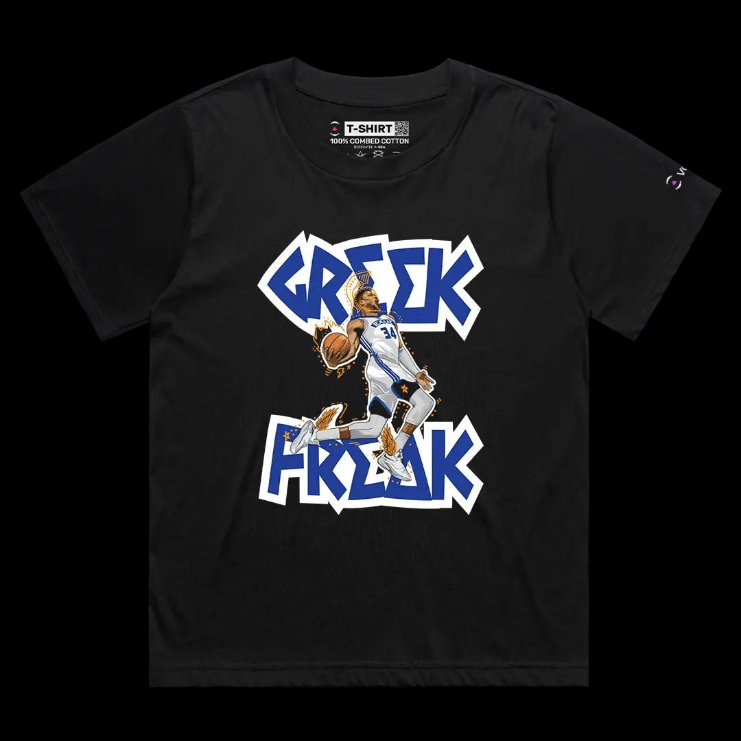 VOICEART Black Female Loose Giannis The Greek Freak Sports Graphic Tee Basketball Fans Cotton T-Shirt for Men and Women v2