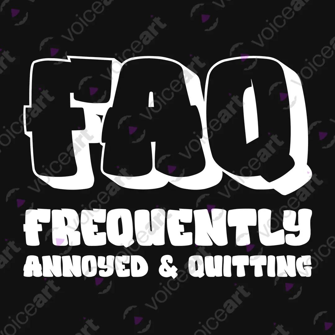 VOICEART Black Watermark FAQ Frequently Annoyed Quitting Meme Tee Joke Short Sleeve Cotton T-Shirt for Men and Women
