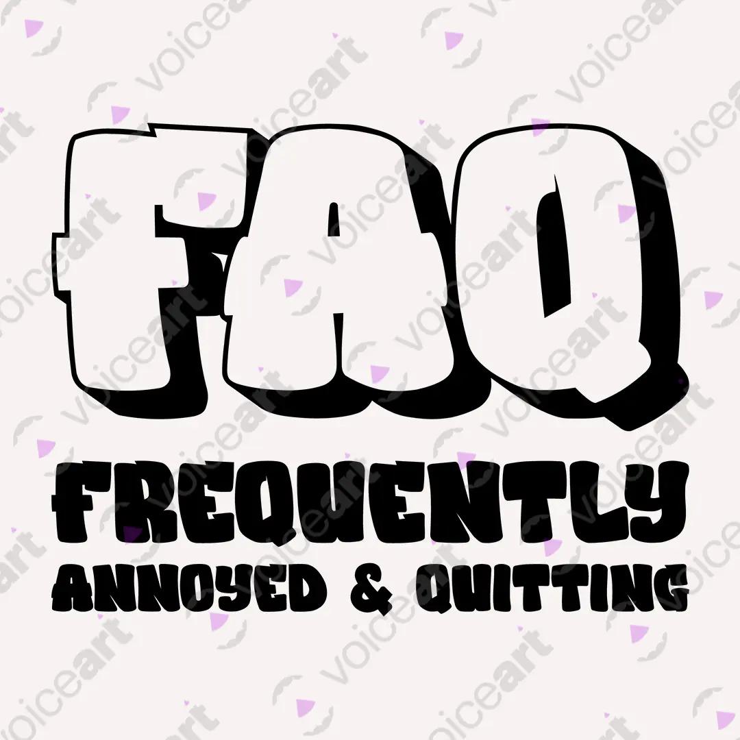 VOICEART White Watermark FAQ Frequently Annoyed Quitting Meme Tee Joke Short Sleeve Cotton T-Shirt for Men and Women