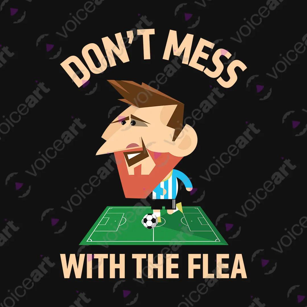 VOICEART Black Watermark Lionel Messi The Flea Sports Graphic Tee for Soccer Fans Short Cotton Shirt for Men and Women