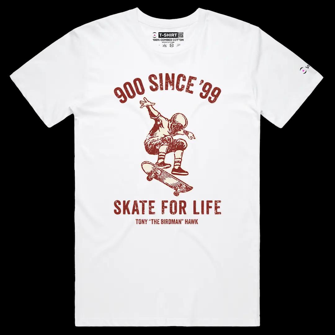 VOICEART White Male Regular Tony The Bird Man Hawk Graphic Tee for Skateboarding Fans Short Sleeve Shirt for Men and Women