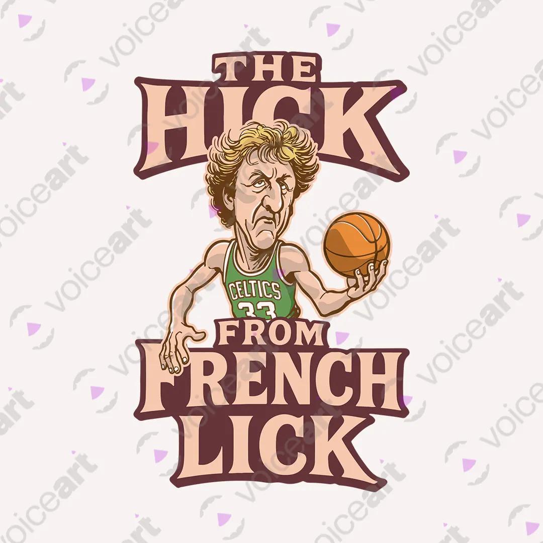 VOICEART White Watermark Vintage Larry Bird Sports Graphic Tee for Old School Basketball Fans Short Sleeve Cotton Shirt