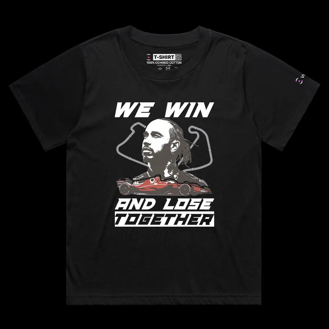 VOICEART Black Female Loose Lewis Hamilton Quote Sports Graphic Tee Formula Racing Fans Short Cotton Shirt Men and Women