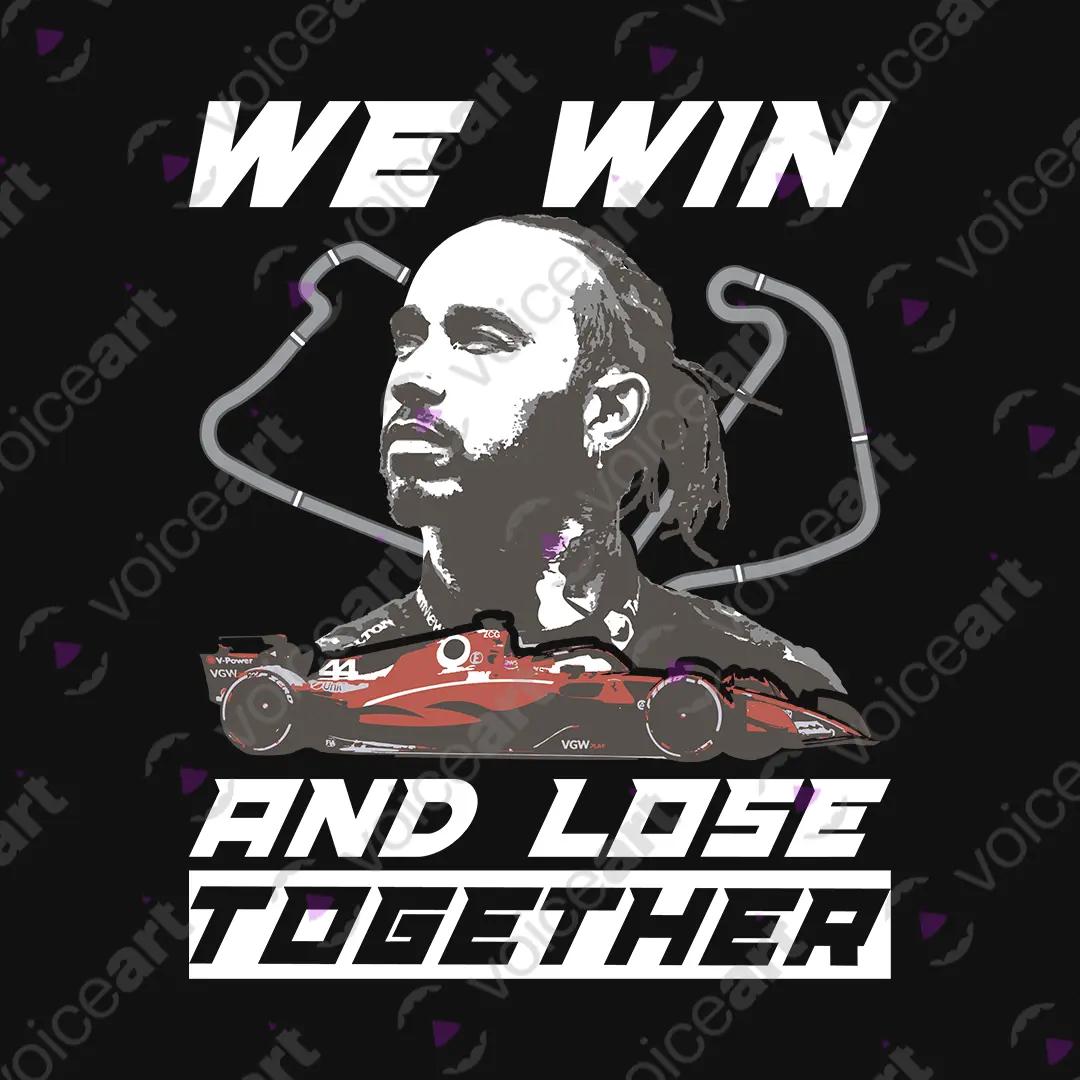 VOICEART Black Watermark Lewis Hamilton Quote Sports Graphic Tee Formula Racing Fans Short Cotton Shirt Men and Women